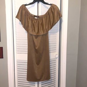 Brown strapless dress